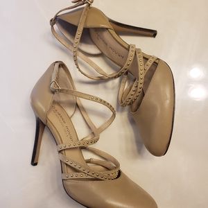 Julianne Hough for Soul Society studded strappy beige heels. Size 8